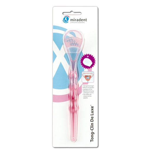 MIRADENT Zungenreiniger Tong-Clin de L.pink trans.  1 St