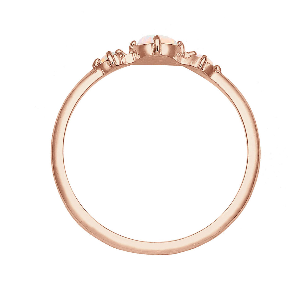 Elli Elli Bague Femmes Bande Géo Vintage Tendance avec Opale Synthétique en Argent Ste Bague