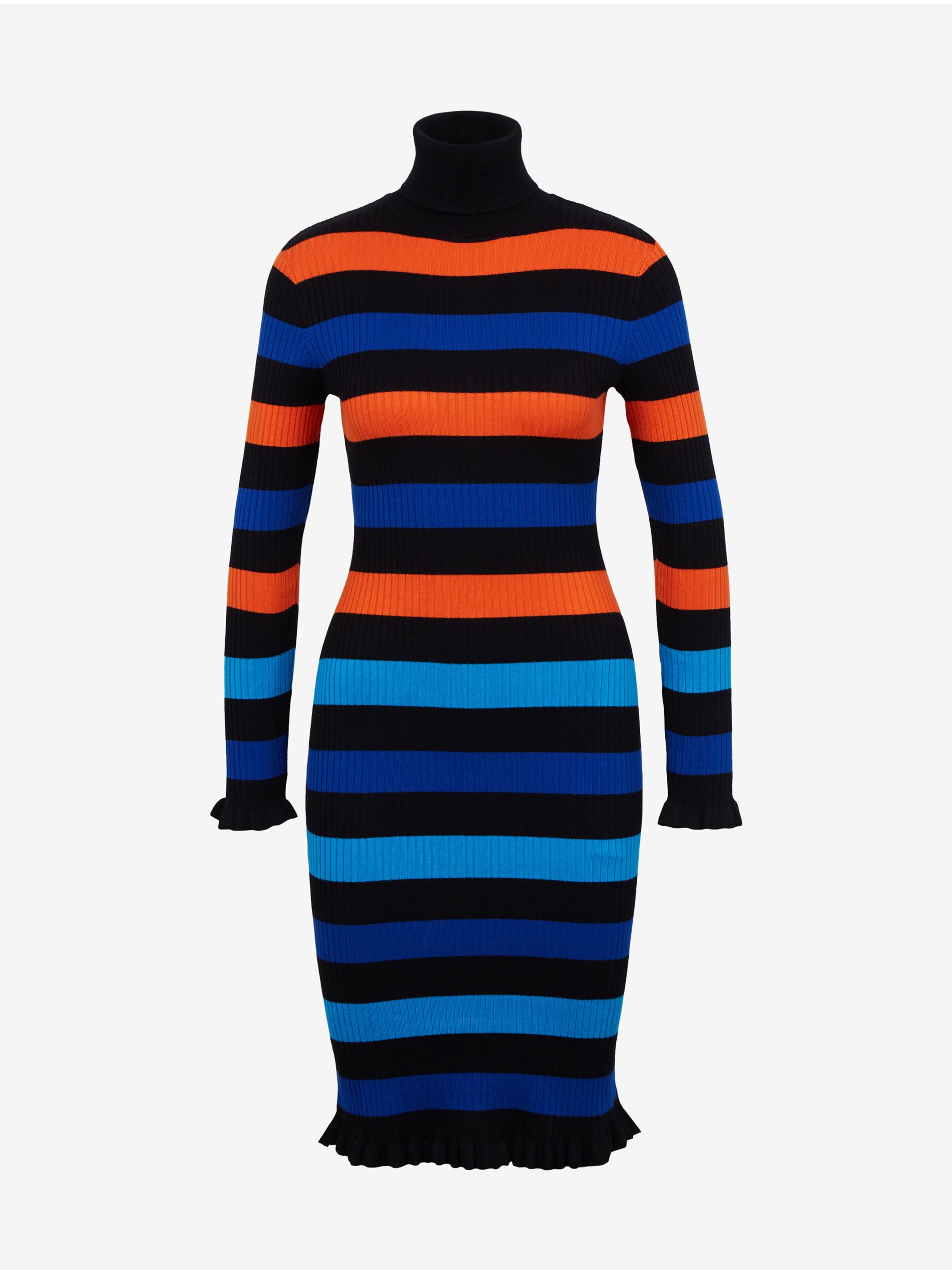 Orange und blau gestreiftes Damenkleid ORSAY