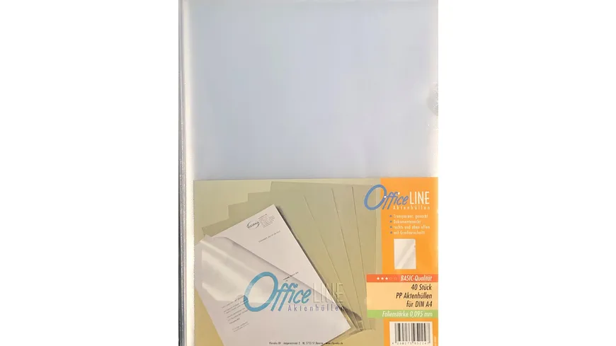 OfficeLINE Aktenhüllen A4 transparent genarbt 40 Stück