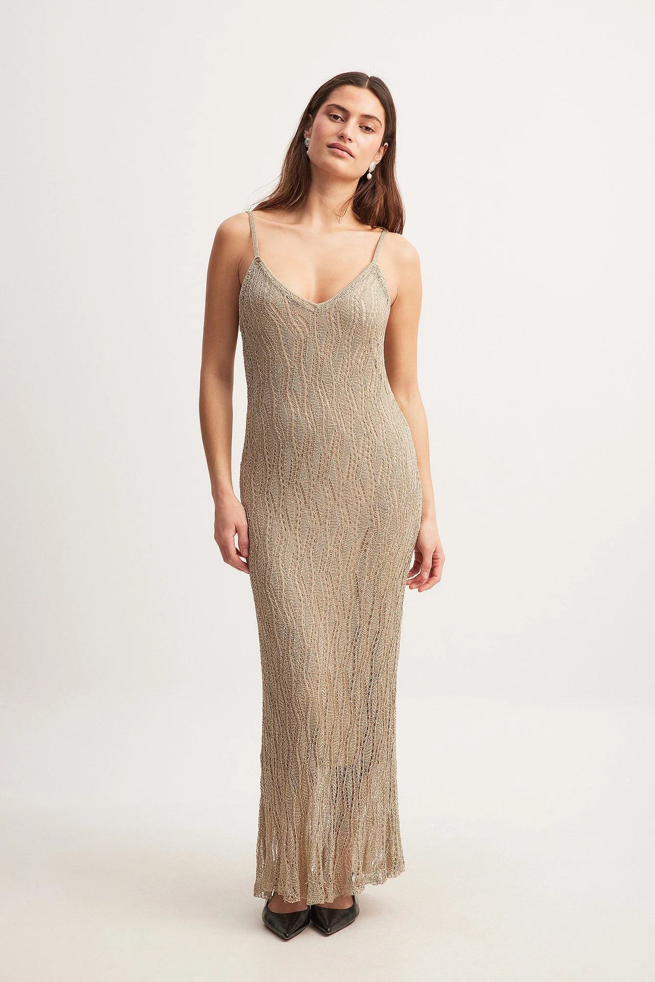 Strick-Midikleid mit Rückendetail