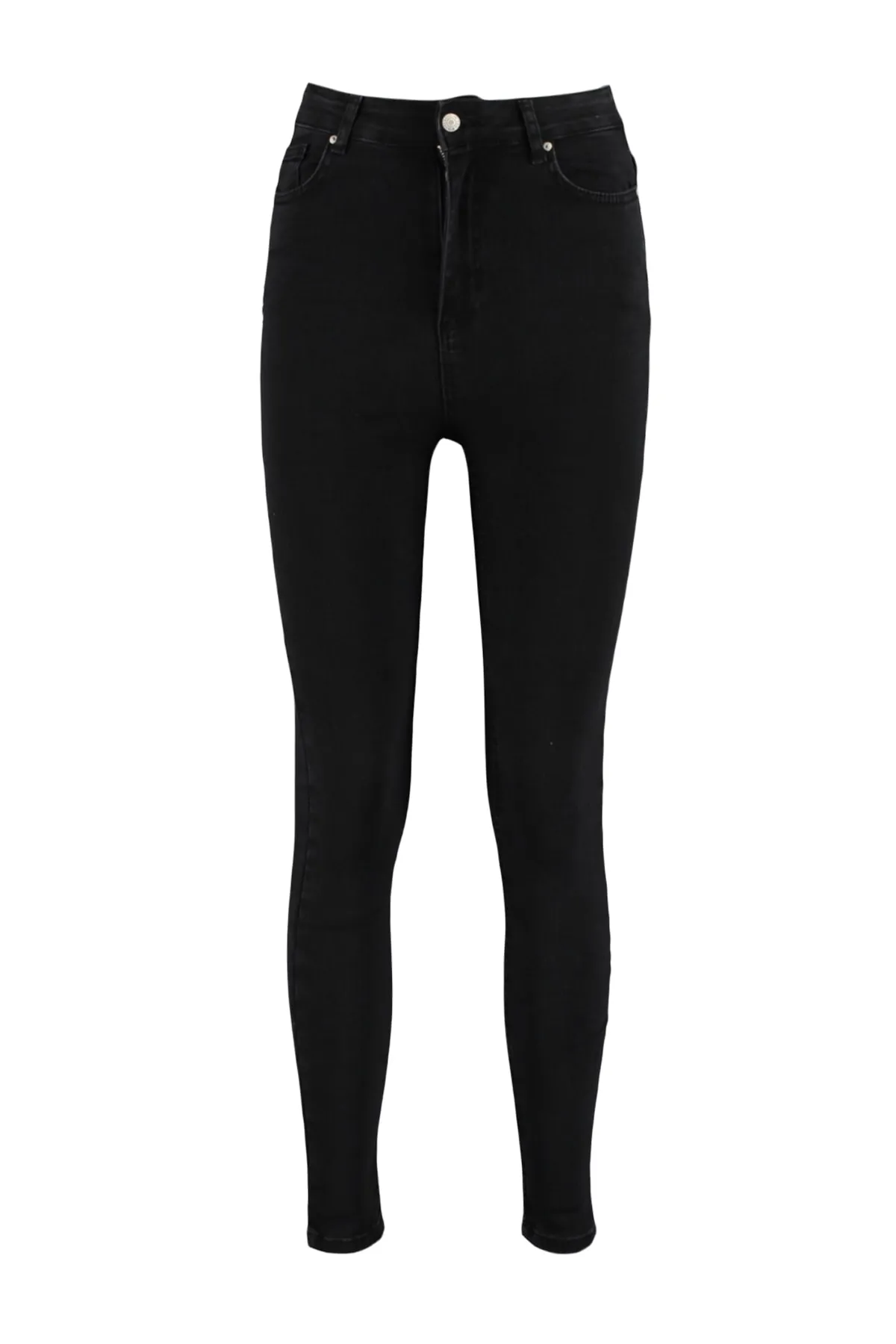 Trendyol Collection  Schwarze Skinny-Jeans mit normaler Taille TWOSS23JE00073