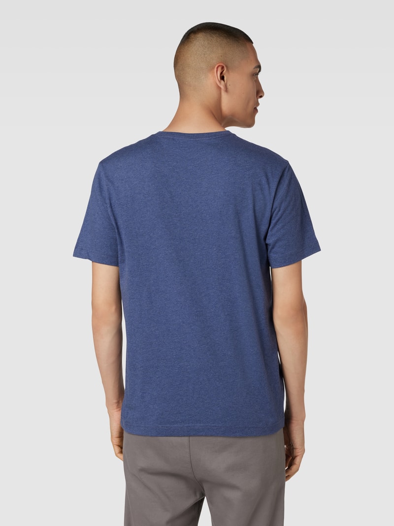 T-Shirt aus Baumwolle mit Label-Detail in jeans meliert