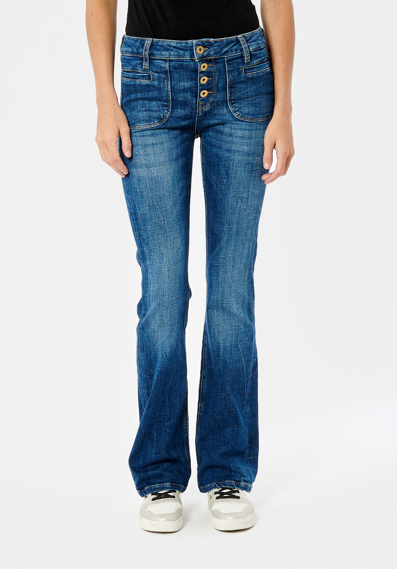 LUCKY  Jean bootcut bleu Femme