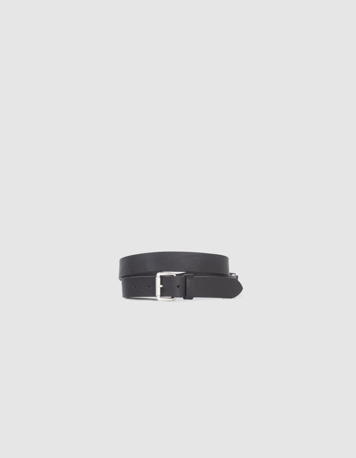 Ceinture noire cuir détail boucle métal Homme