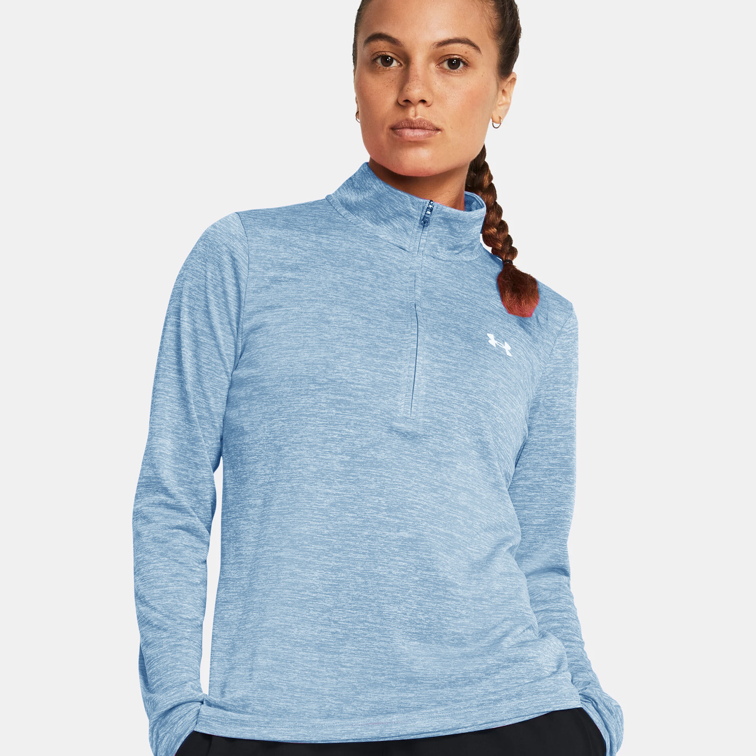 Tech 1/2 Zip- Twist T-Shirt Damen - Blau