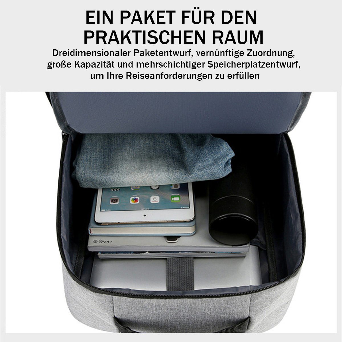 FeelGlad Reiserucksack Großer Reiserucksack Damen Wasserdichter mit USB-Ladeanschluss