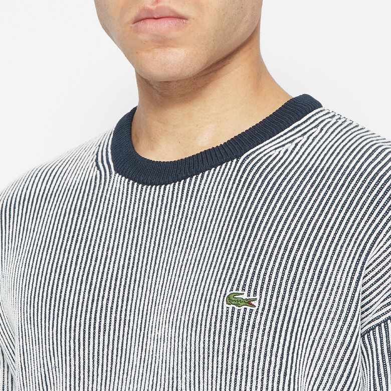 Lacoste Stripe Sweater blau