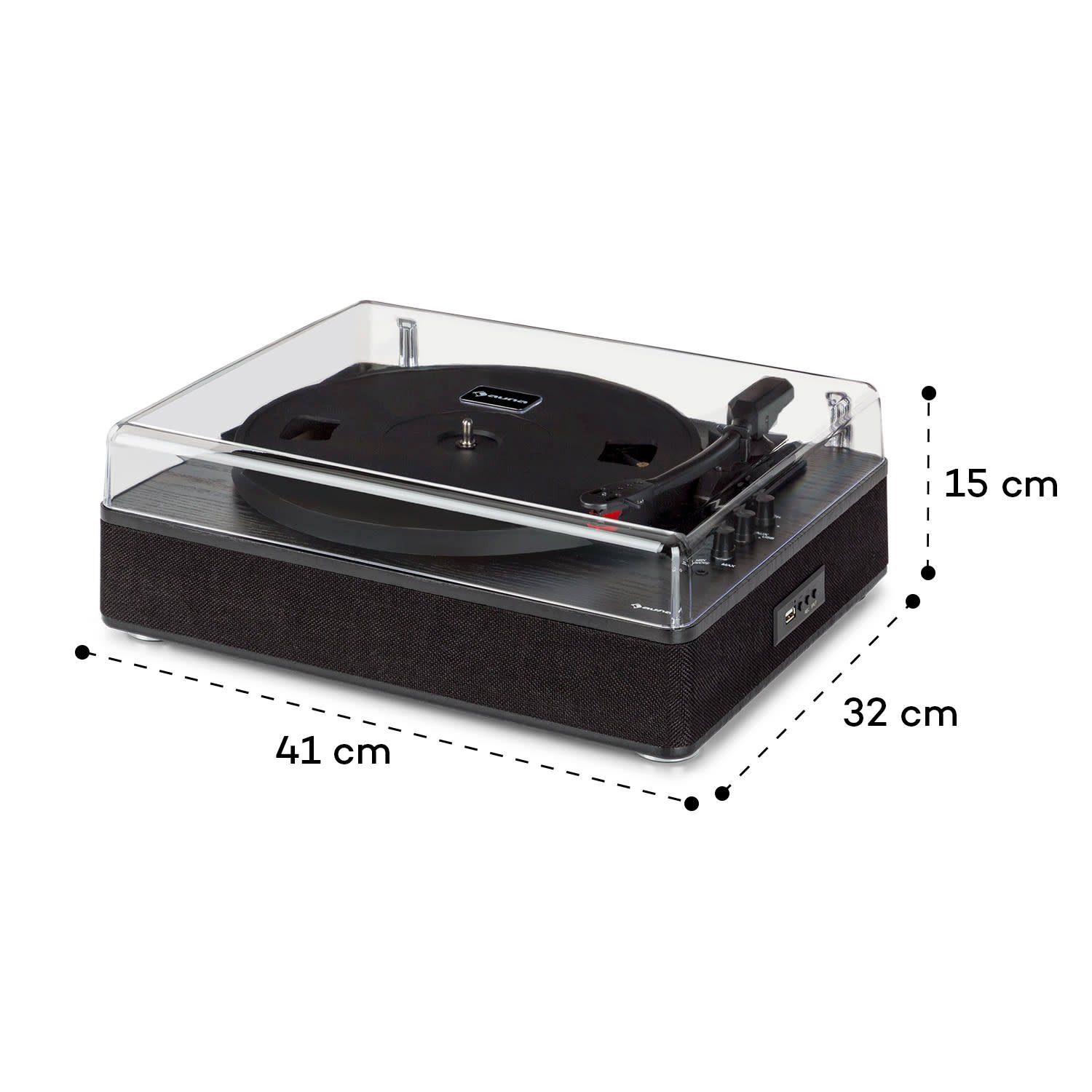 Auna TT-Classic Plus Plattenspieler (Riemenantrieb, Bluetooth, Schallplattenspieler mit Lautsprecher Vinyl Plattenspieler)