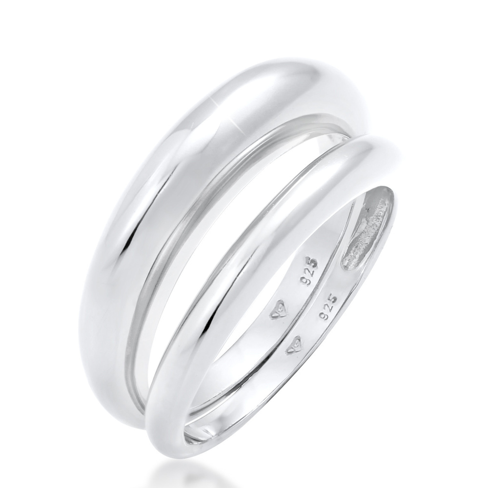 Elli PREMIUM Elli PREMIUM Bague Jeu de bagues pour femmes - Basic Chunky Trend Blogger en arge Bague
