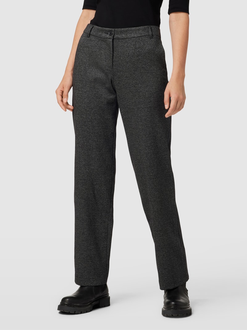 Stoffhose mit Strukturmuster in schwarz