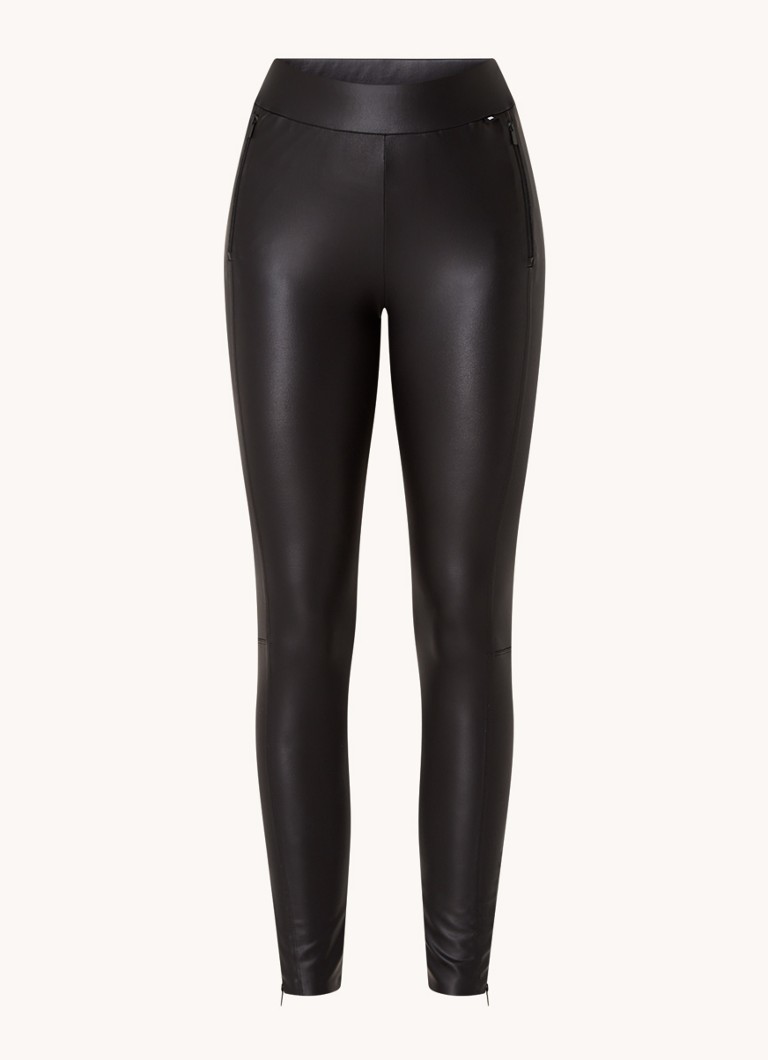 10DAYS Faux leather mid-waist leggings with zip pockets