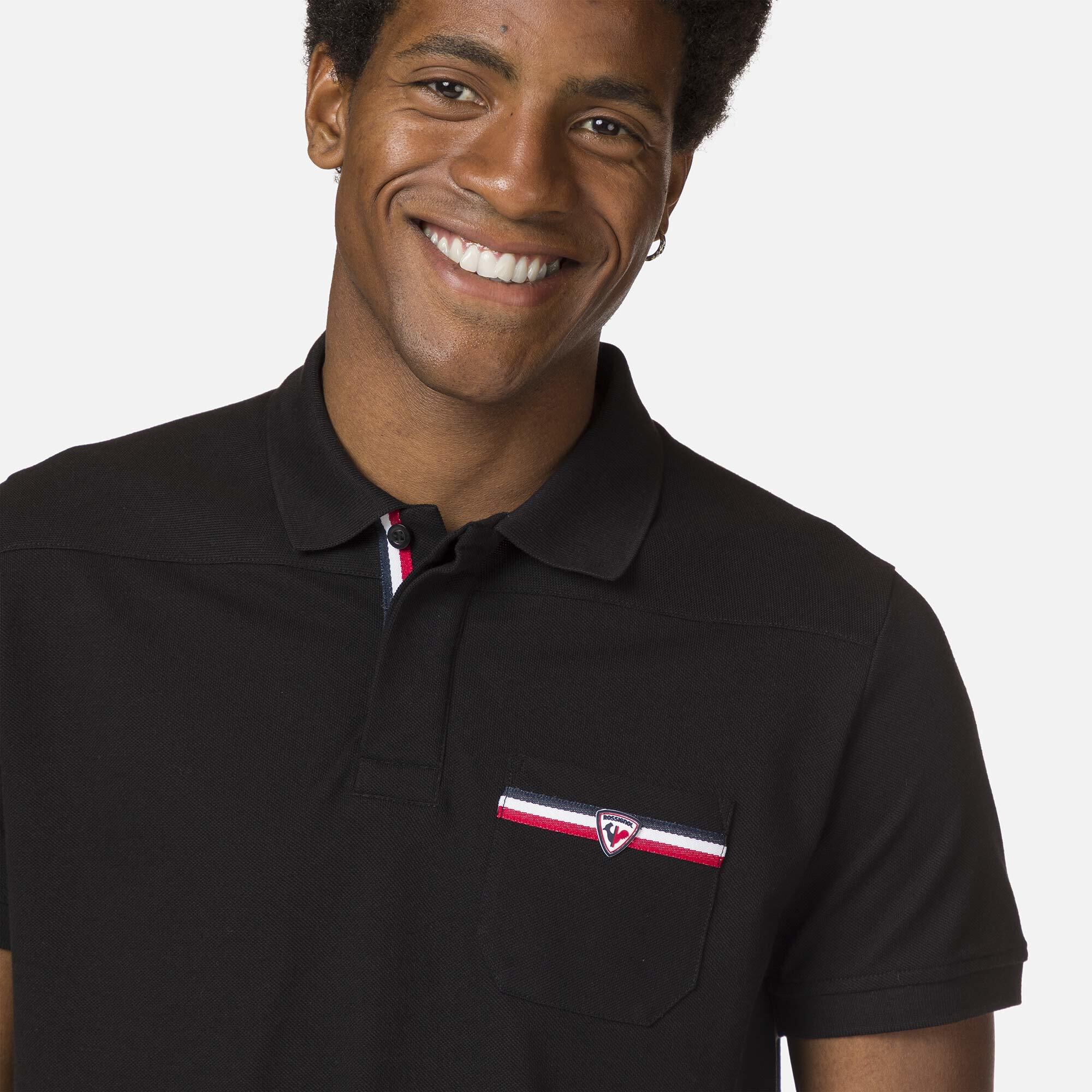 Polo logo à poche homme
