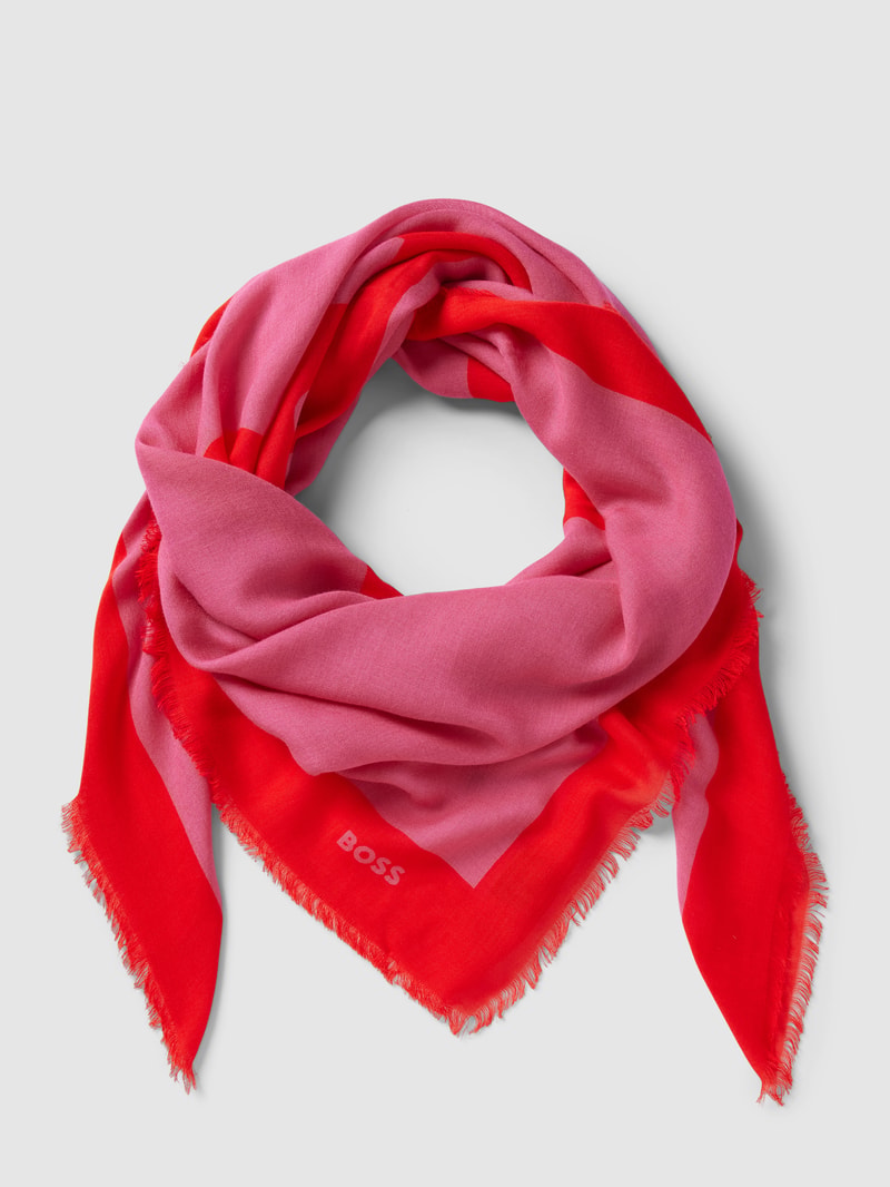 Schal mit Label-Print Modell 'Laikyn' in pink