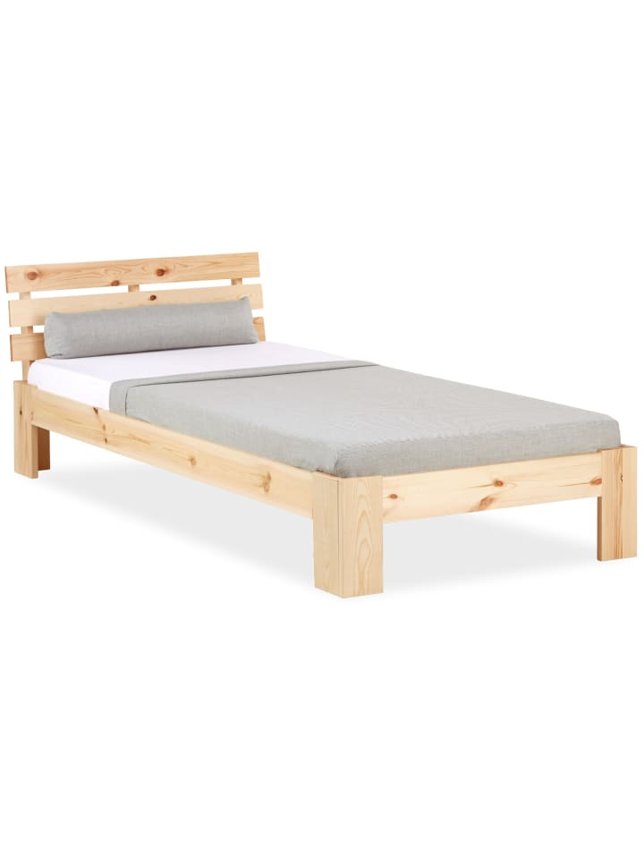 Homestyle4u Holzbett 90x200 mit Lattenrost in Braun günstig kaufen