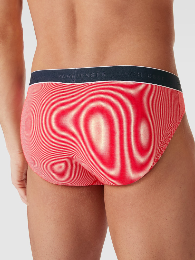 Slip mit Streifenmuster in rot