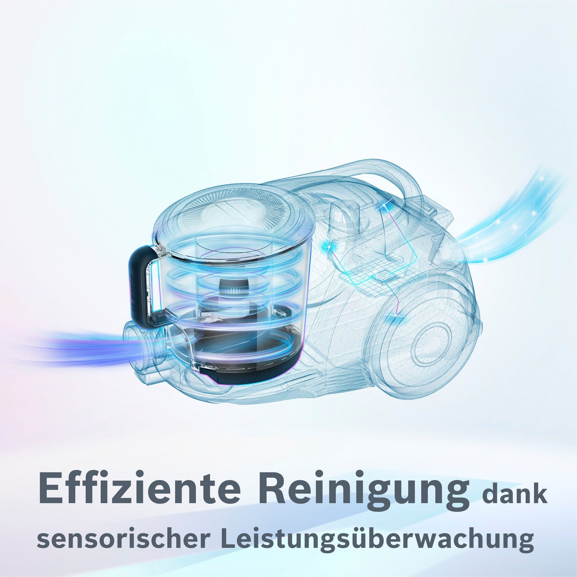 BOSCH Bodenstaubsauger BGC41PET, Ideal für Haustierbesitzer, 750 W, beutellos, inkl. umfangreichen Zubehör und AirTurbo Plus Düse