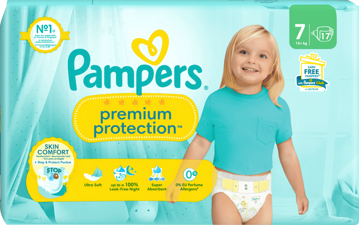 Windeln Premium Protection Gr.7 Extra Large (15+kg), Single Pack, 17 St