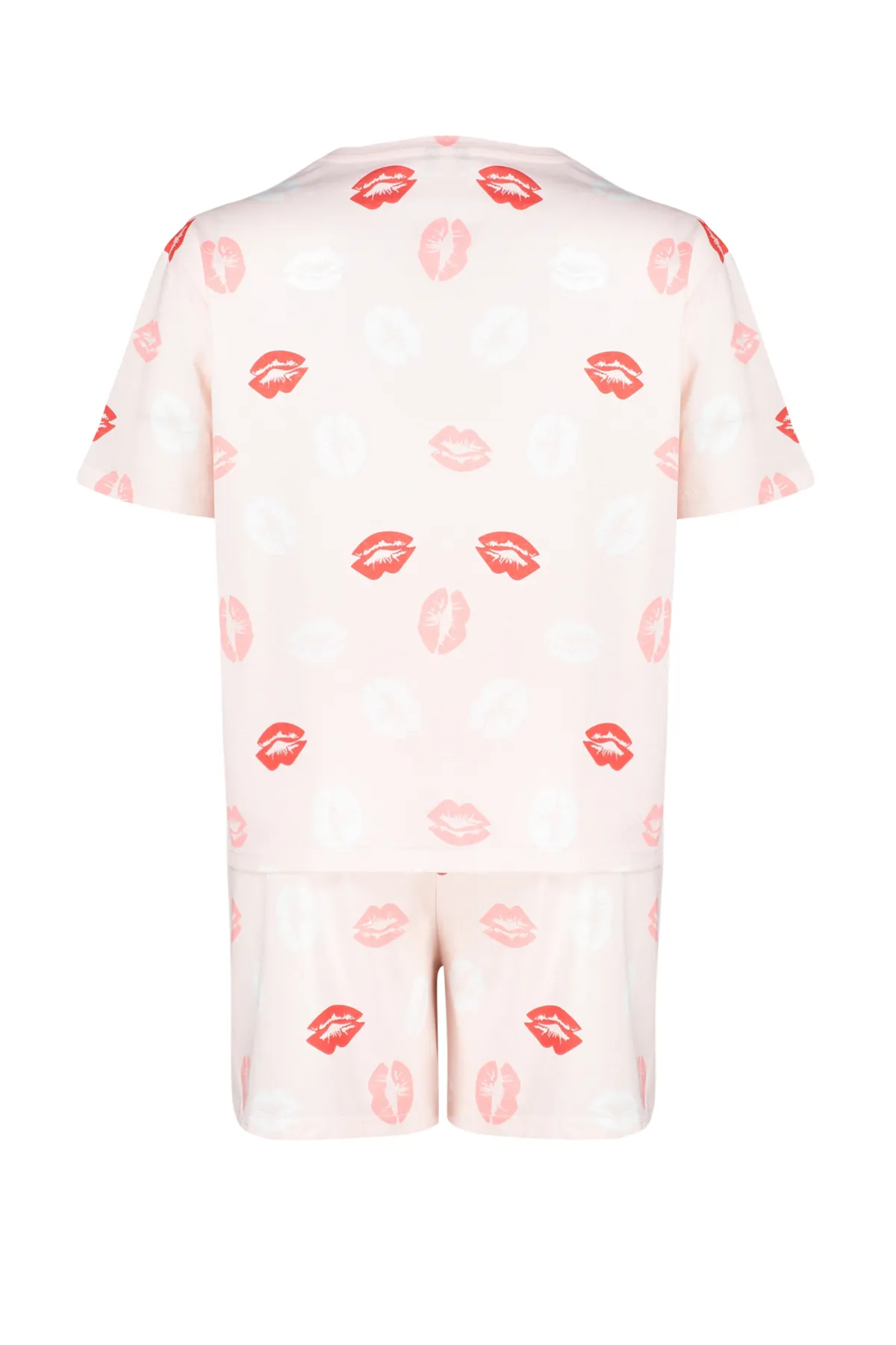 Trendyol Curve  Mehrfarbig gemustertes Strick-Pyjama-Set TBBSS24AI00040