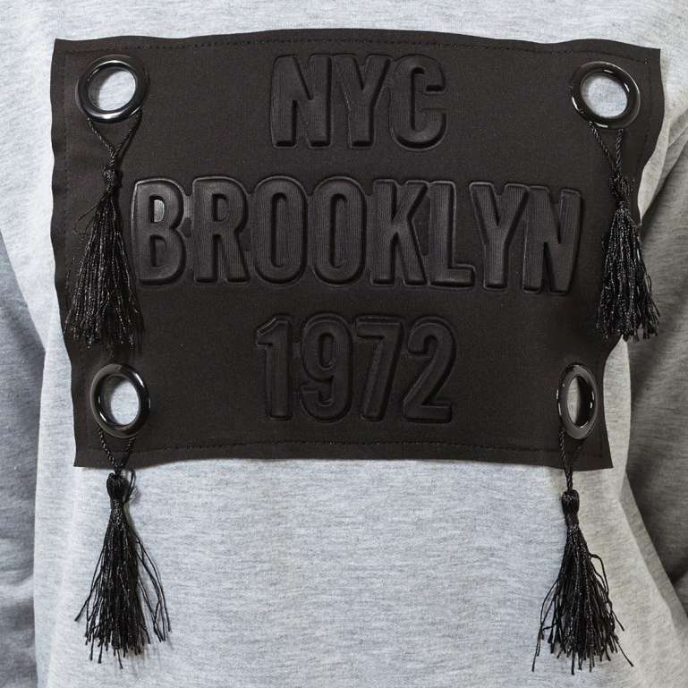 BRAVE SOUL Tassel Brooklyn Damen Longsleeve LSS-272TASS GREY