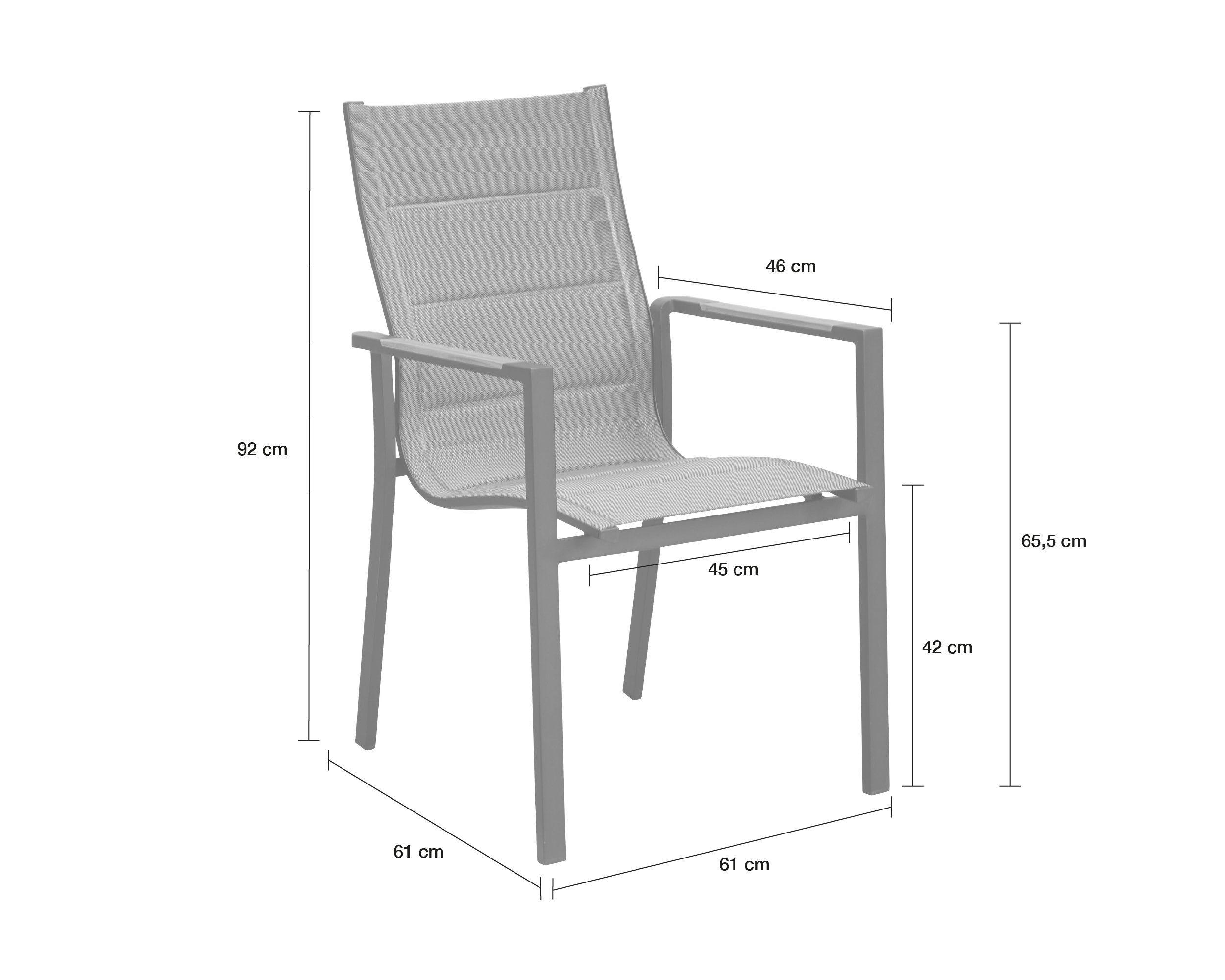 LC Garden Stapelstuhl LC Garden Unicamo Stapelstuhl Textilen matt schwarz/silber Teakholz Gartenstuhl