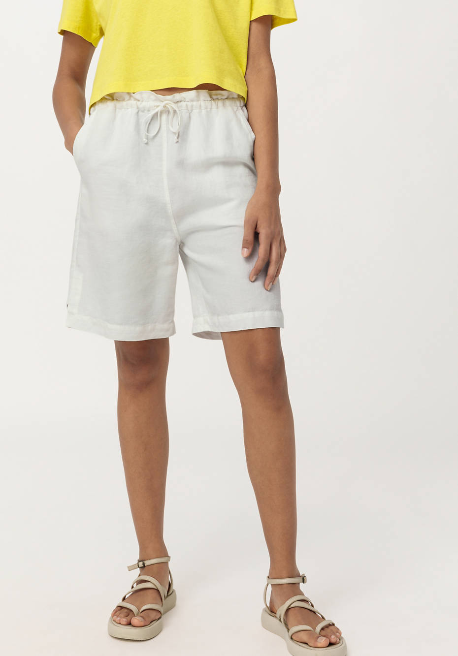 Shorts aus Leinen mit Bio-Baumwolle