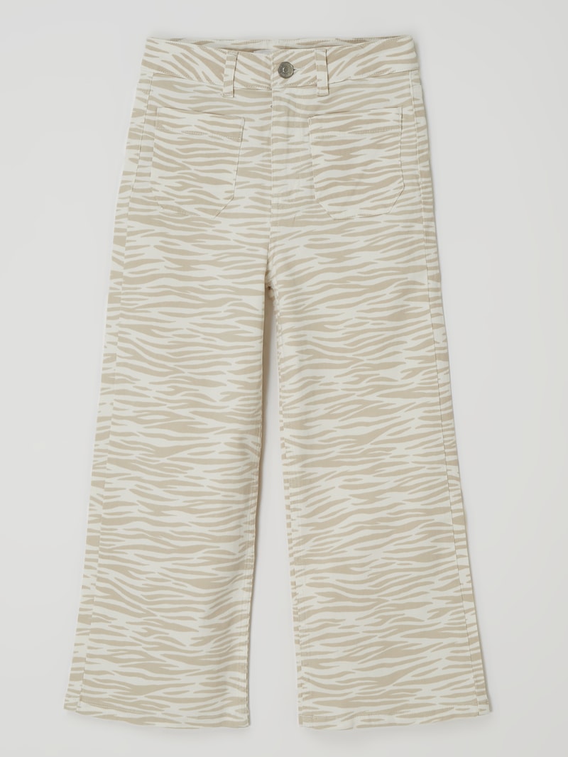 Hose mit Stretch-Anteil Modell 'Tiger' in ecru