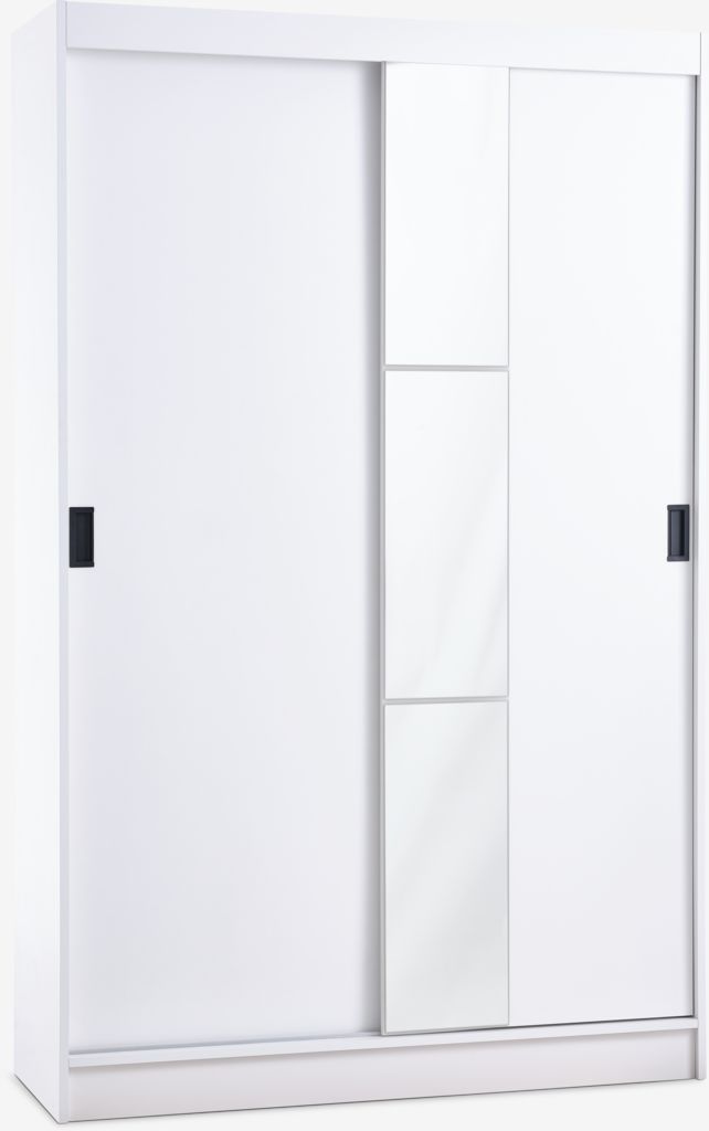 Armoire ODDER ODDER 120x201, 2 portes coulissantes avec miroir blanc