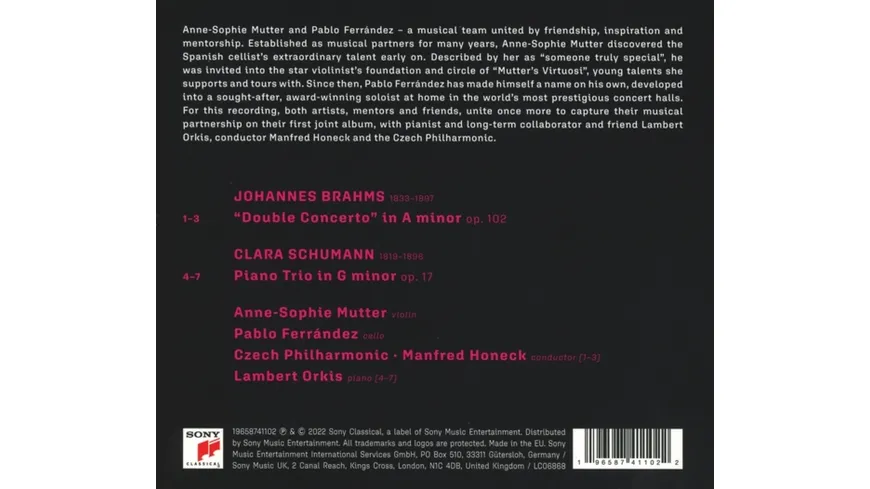 Brahms: Double Concerto/Clara Schumann: Piano Trio