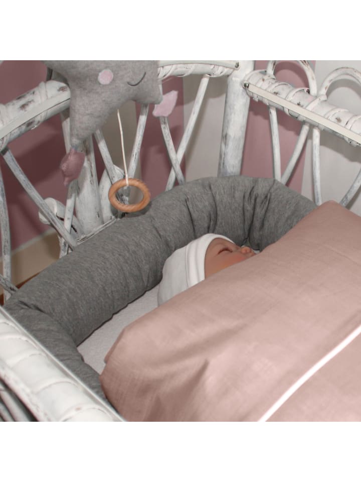 nordic coast company  Hochwertige Babybettwäsche in Altrosa 80x80 cm günstig kaufen 80x80 cm