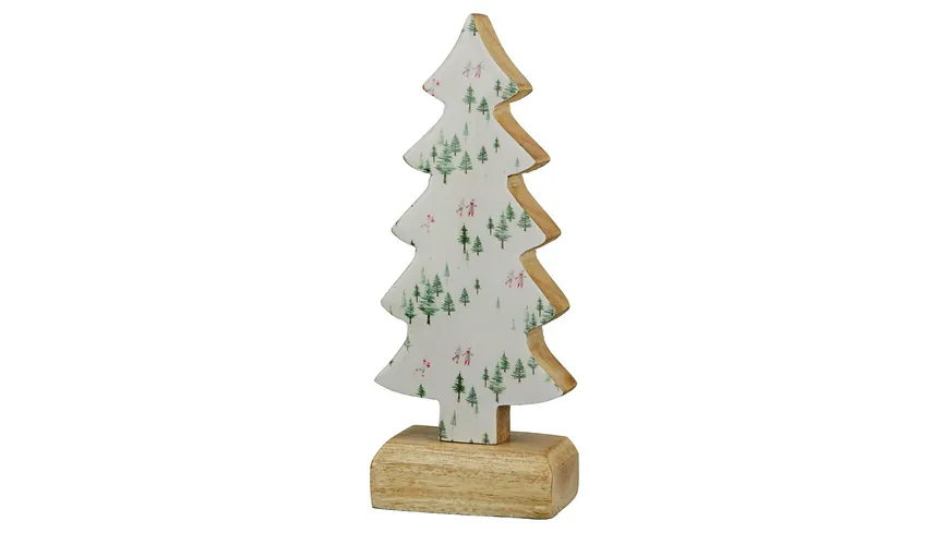 GILDE Holz Baum Winterkinder H=20cm