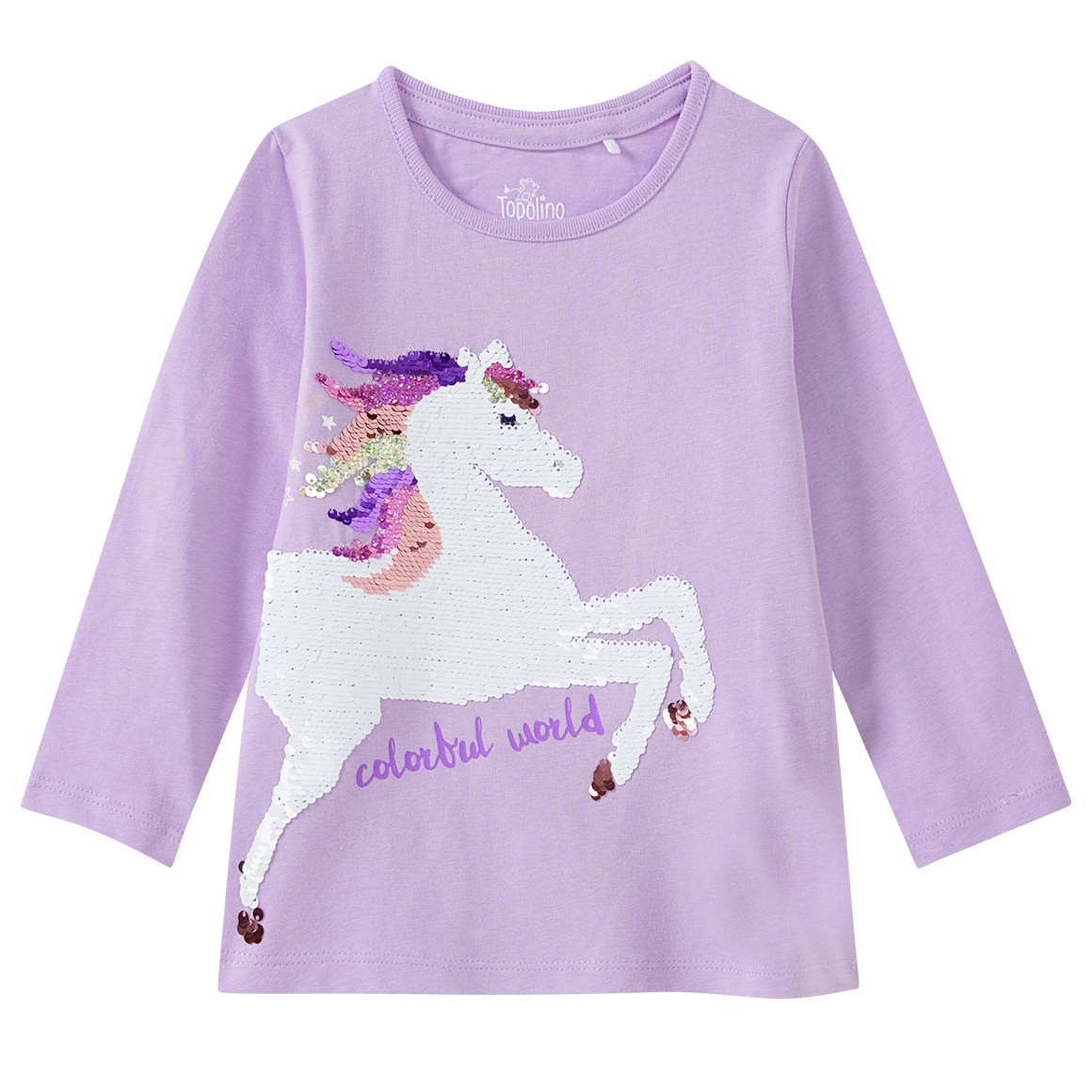 Mädchen Langarmshirt mit Wendepailletten