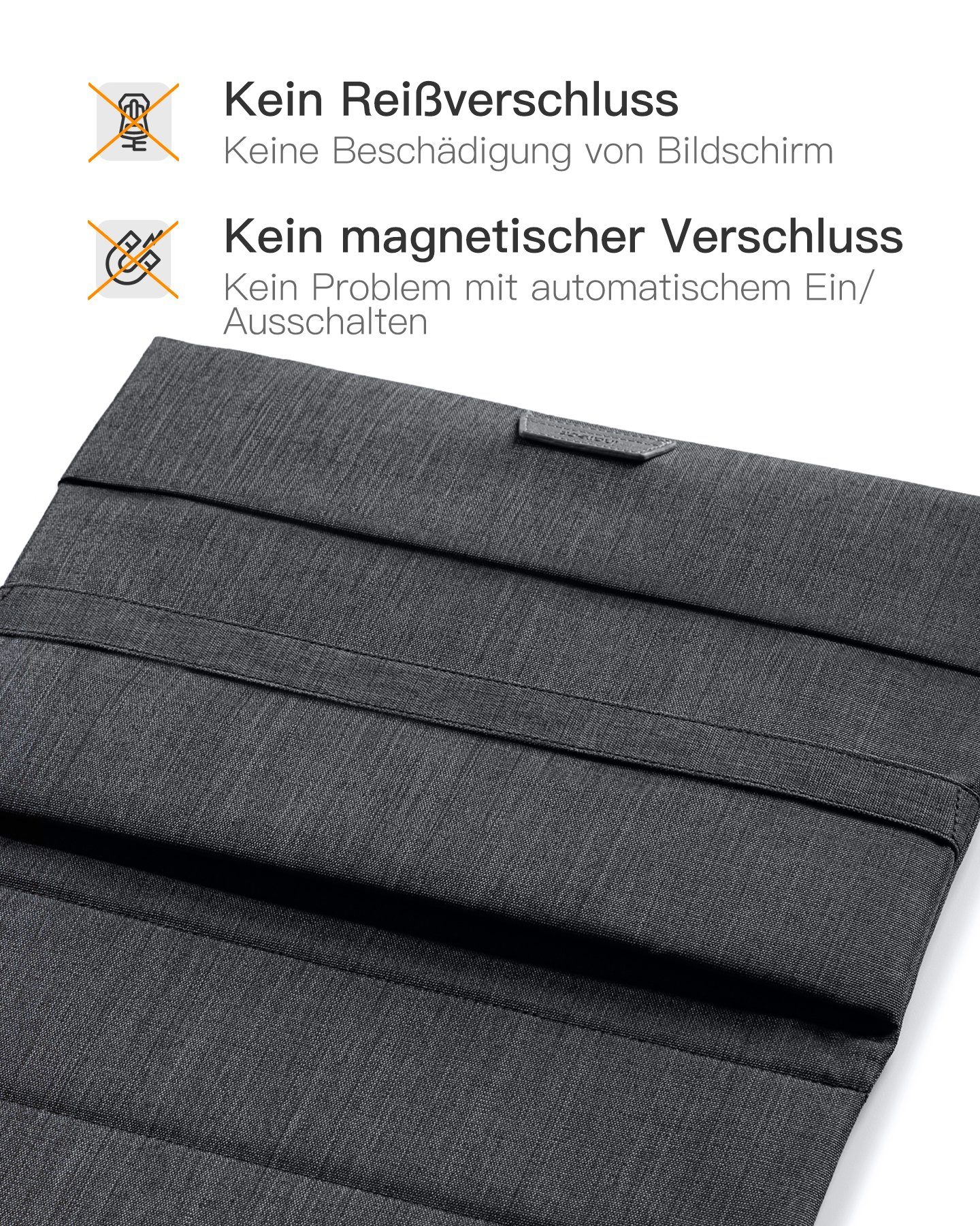 Inateck Laptop-Hülle 13 Zoll Laptop Tasche mit Standfunktion Zubehörtasche 33 cm (13 Zoll), klappbar