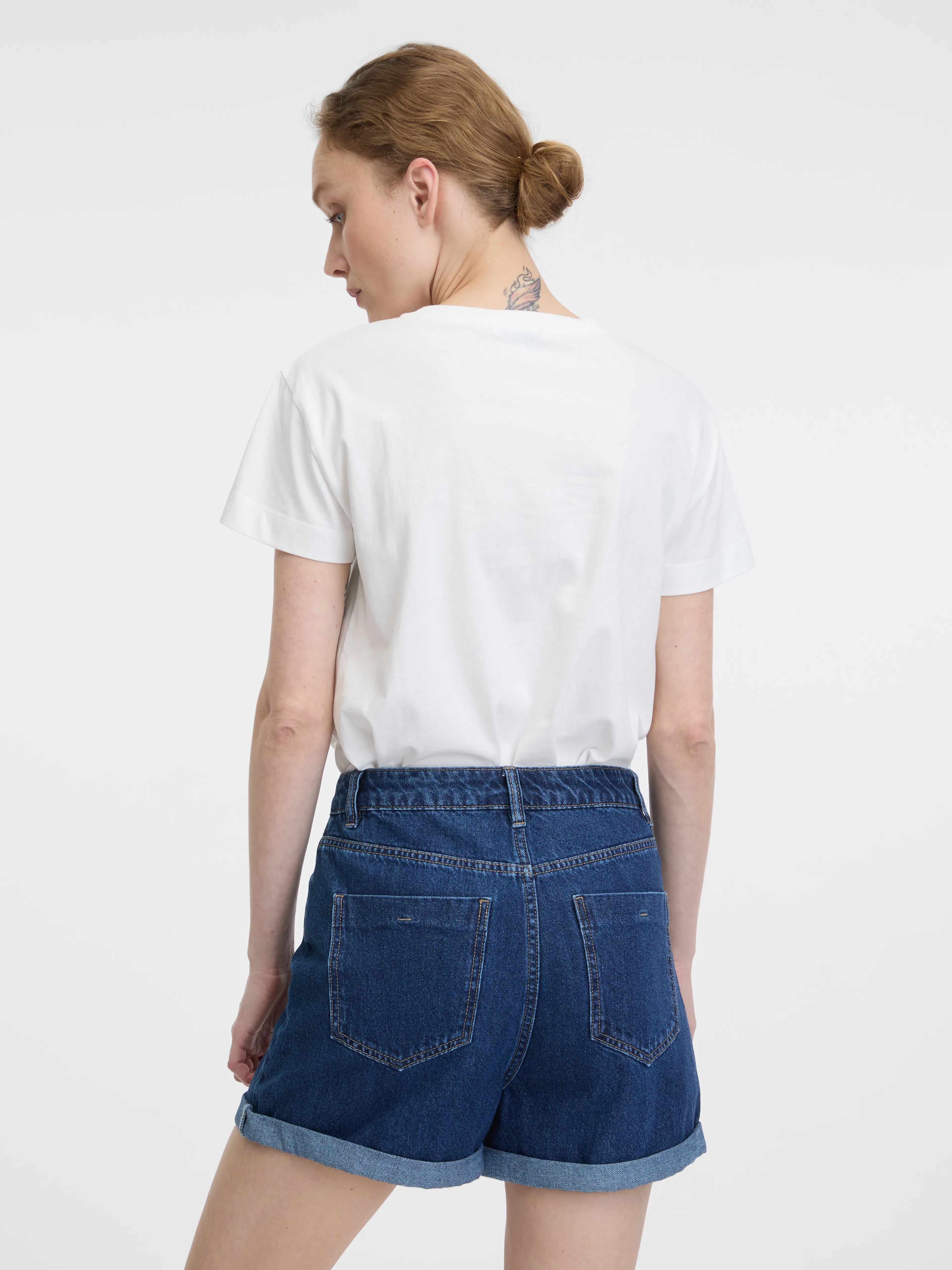 Weißes Damen-T-Shirt mit kurzen Ärmeln ORSAY