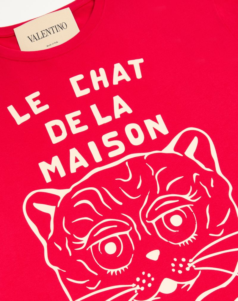 T-shirt en coton à imprimé Le Chat De La Maison
