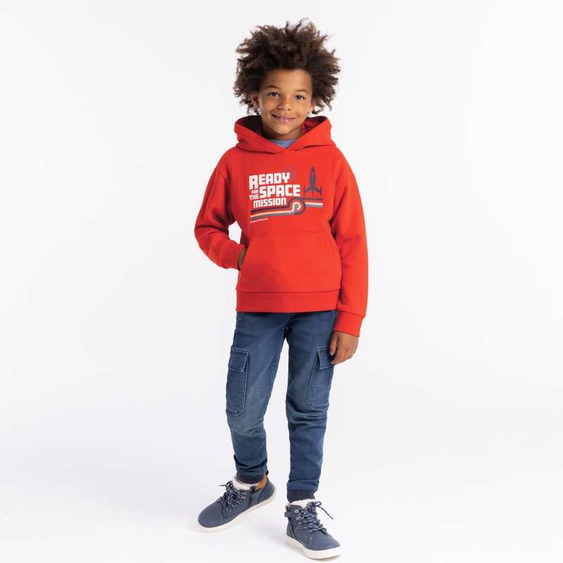Sweat à capuche à message orange garçon