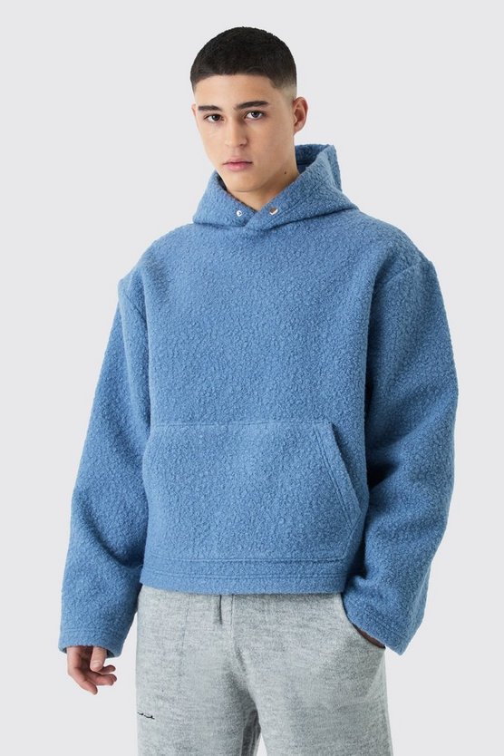 Kastiger Oversize Bouclee Borg-Hoodie