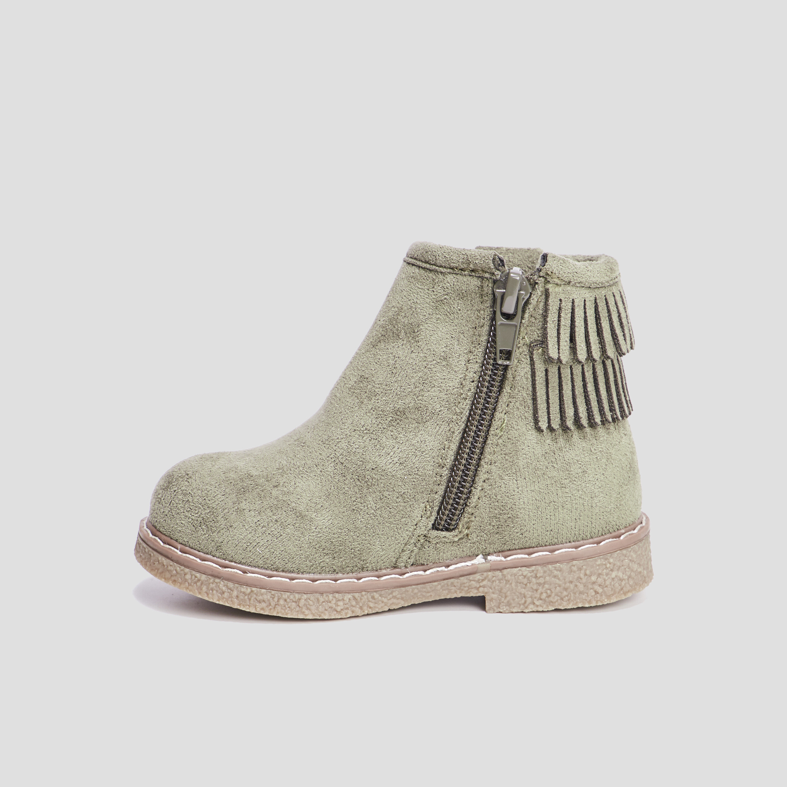 Bottines à franges vert kaki bébé fille | La Halle