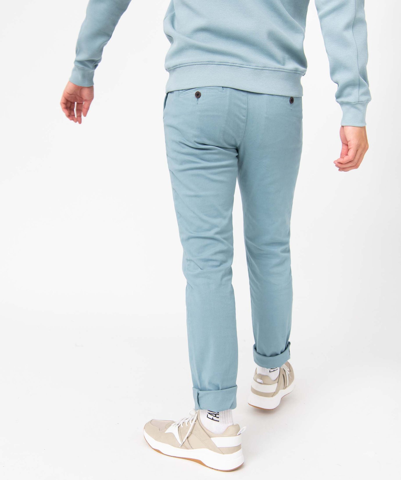 Pantalon chino en coton stretch homme bleu | GEMO