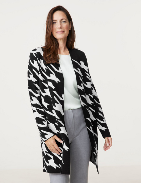 Offener Longcardigan in Jacquard-Strick