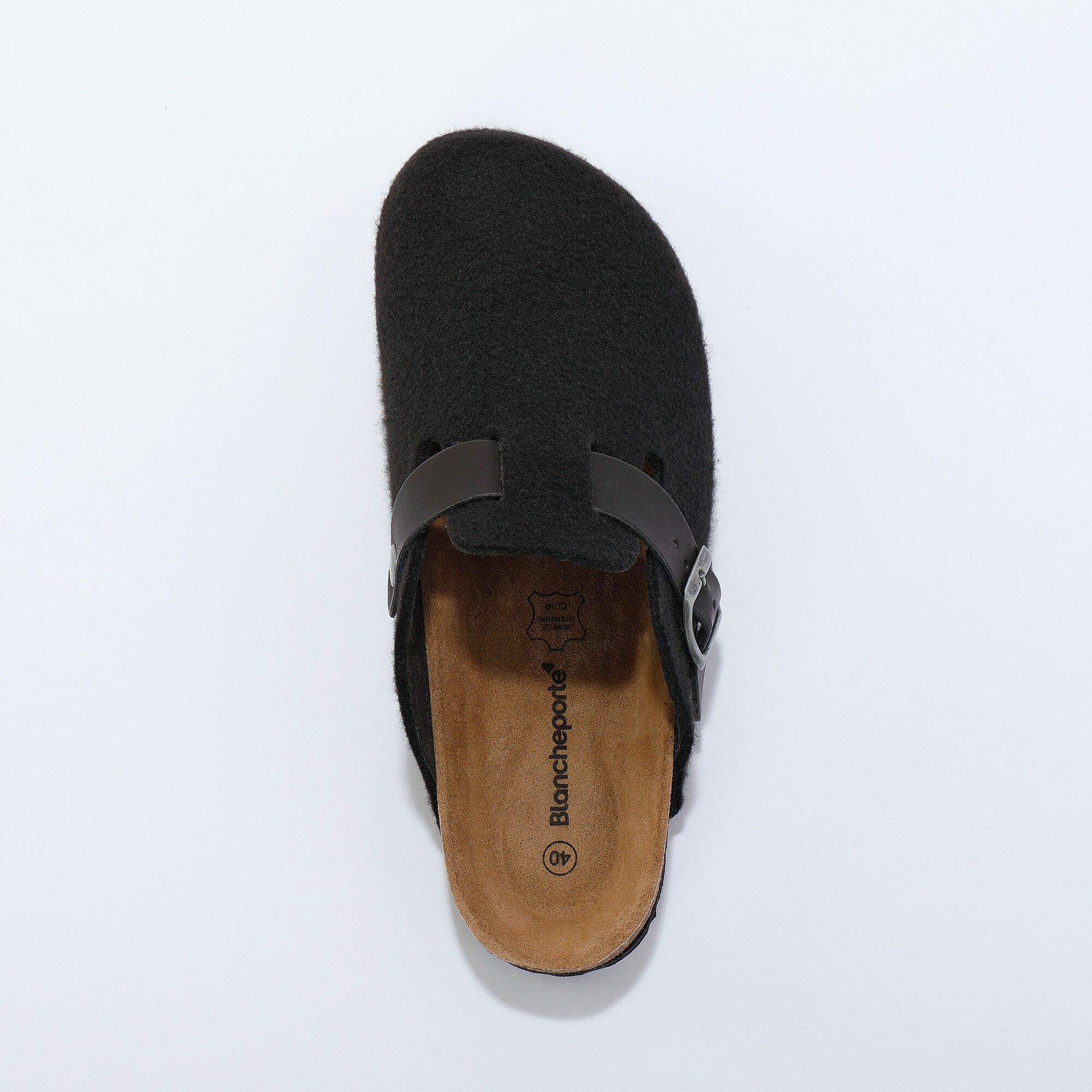 Mules sabot feutrine à boucle