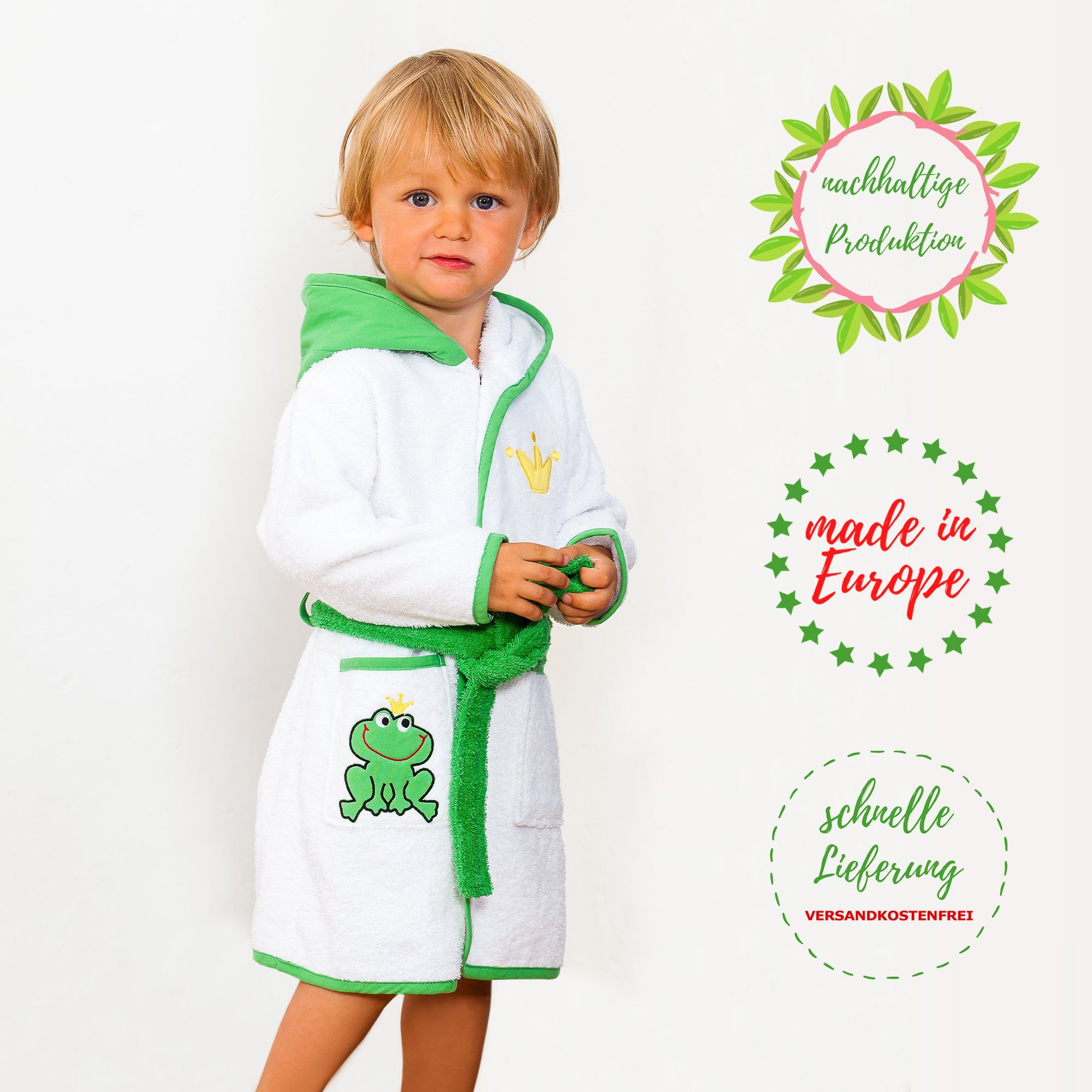 Smithy Waschlappen Waschhandschuh zum Spielen Frosch (1-tlg), Applikation