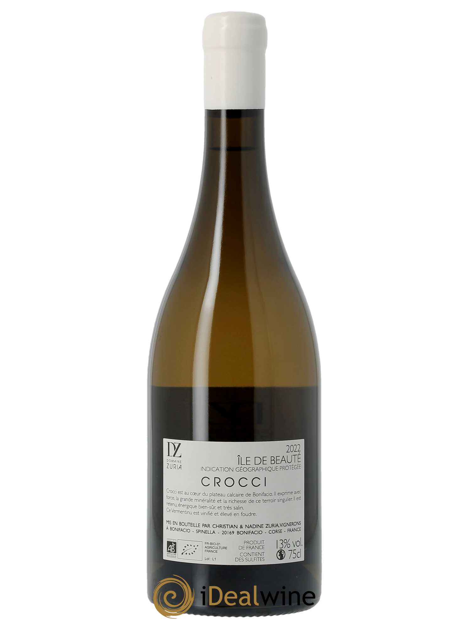 IGP Ile de Beauté Crocci Zuria  2022 - Lot de 1 Bouteille