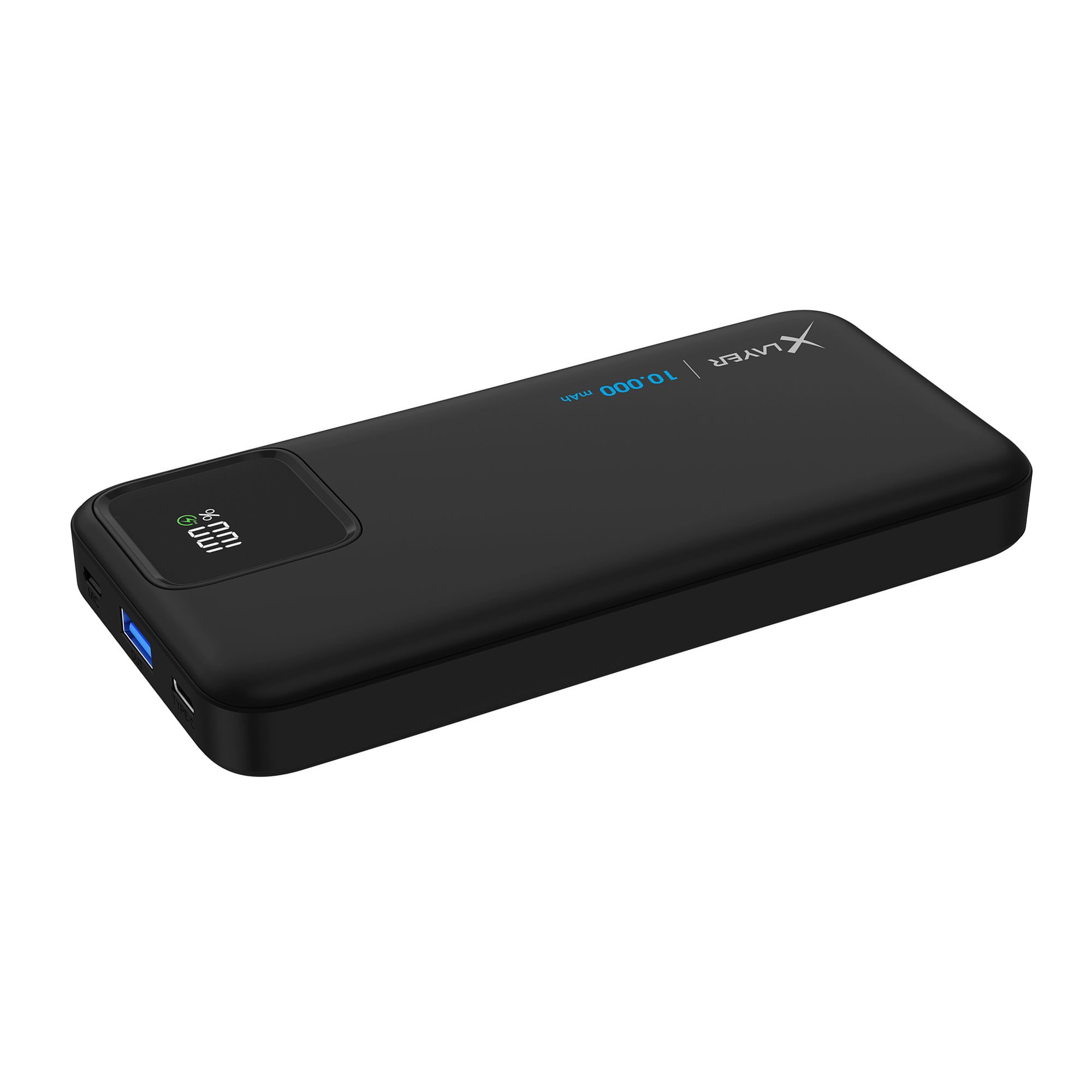 XLayer 10.000 mAh Powerbank mit 2 Kabel