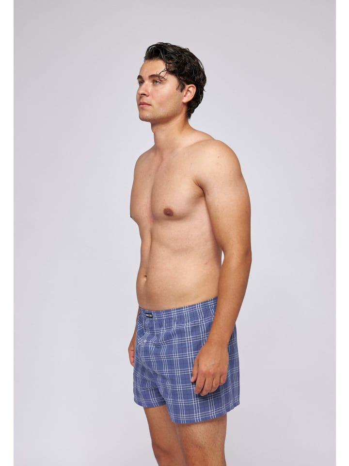 SNOCKS American Woven Boxershorts aus Bio-Baumwolle 3 Stück in Big Check günstig kaufen