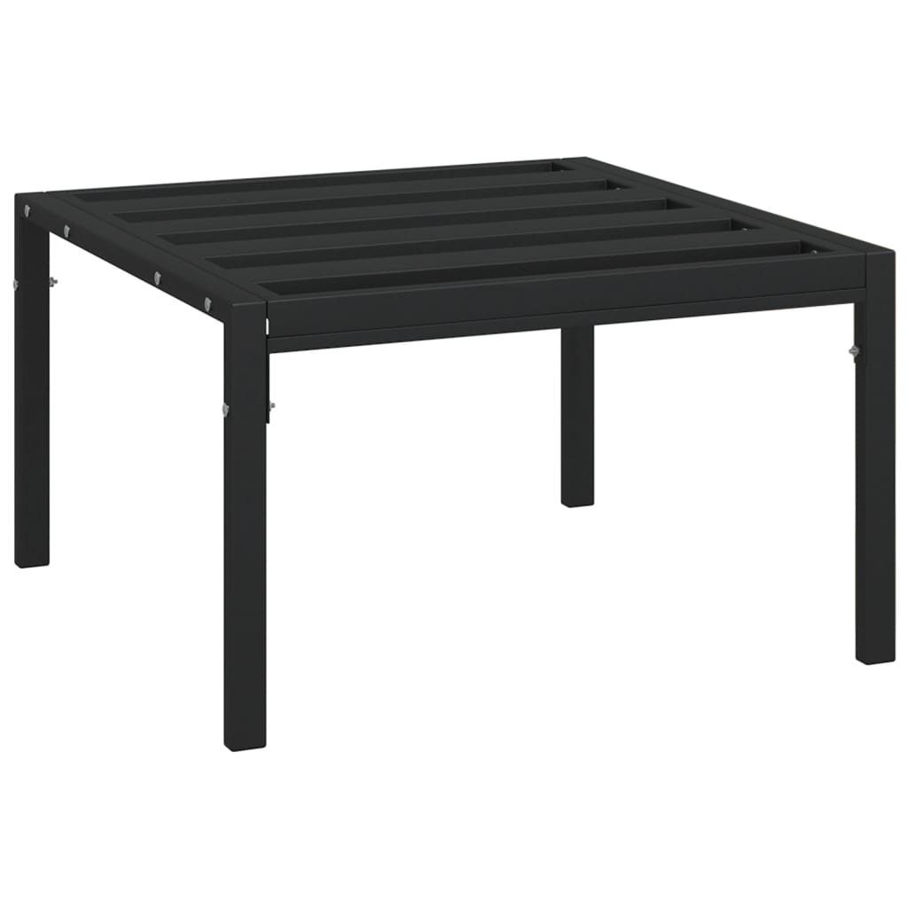 vidaXL Loungesofa Garten-Couchtisch Schwarz 60x60x35 cm Stahl, 1 Teile
