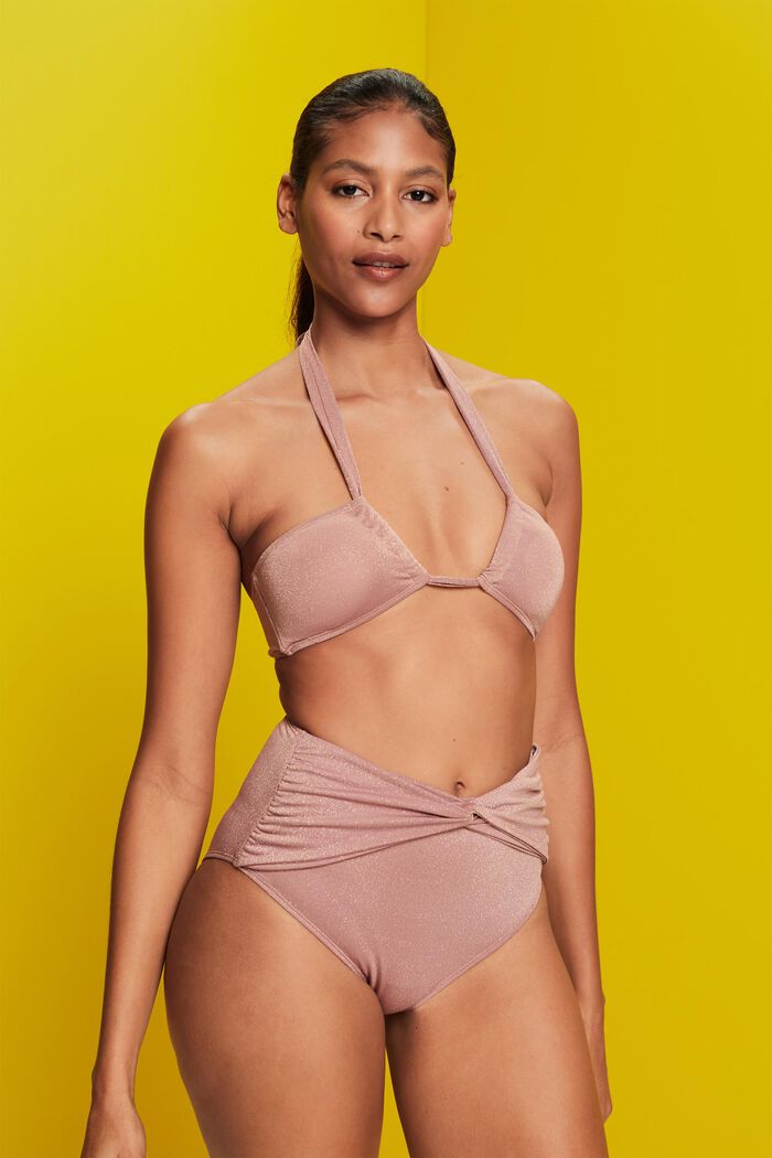 Recycelt: glitzernde Bikinihose mit hohem Bund