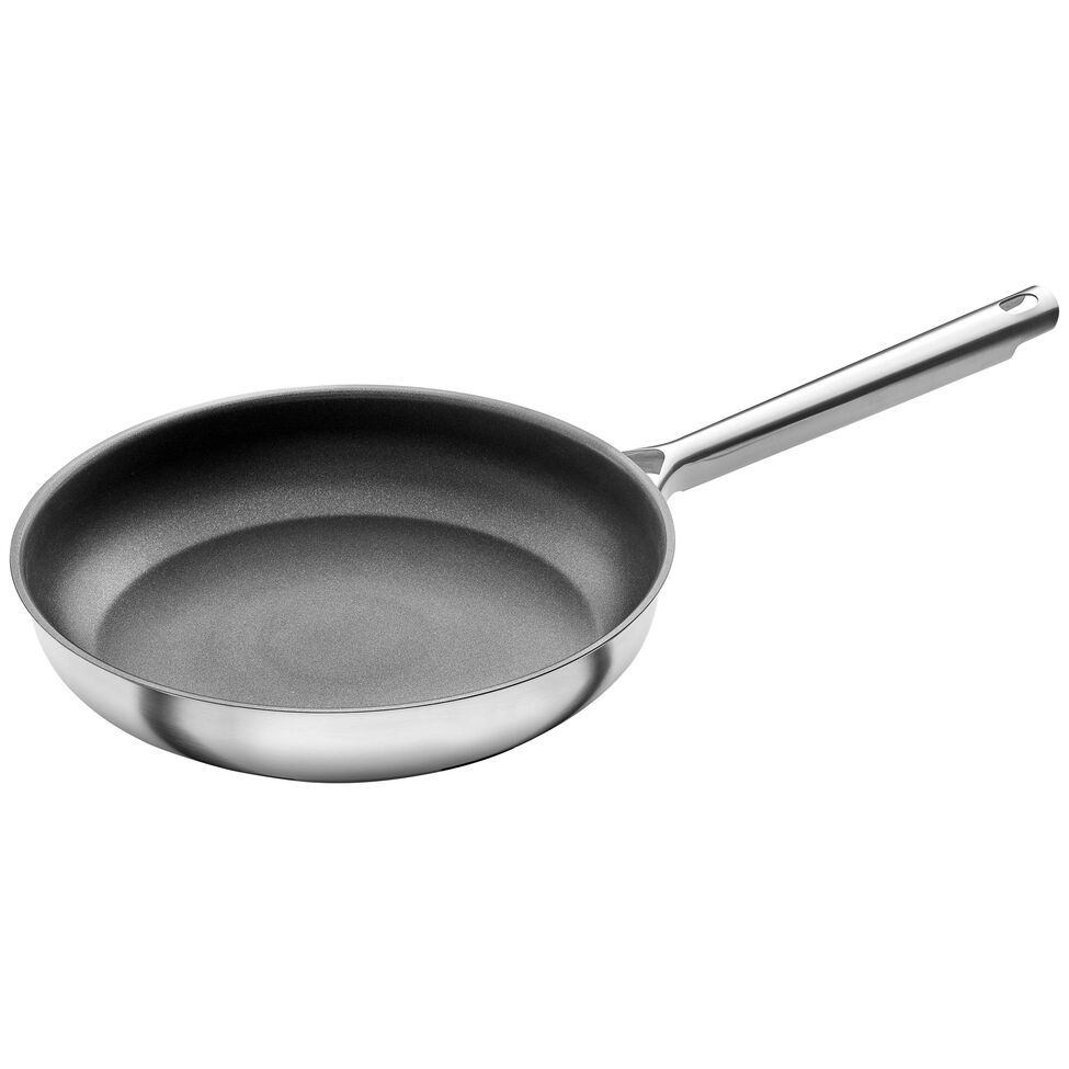 Bratpfanne 28 cm, Edelstahl, Silber-Schwarz
