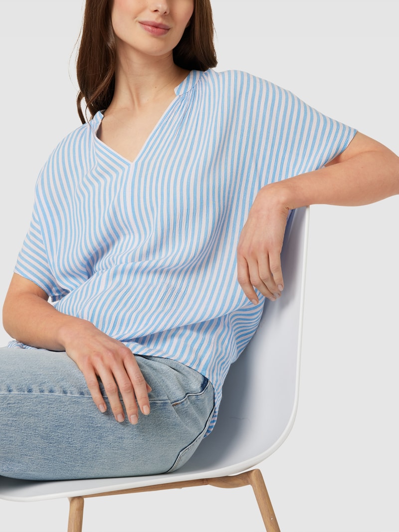 Bluse mit Streifenmuster in blau