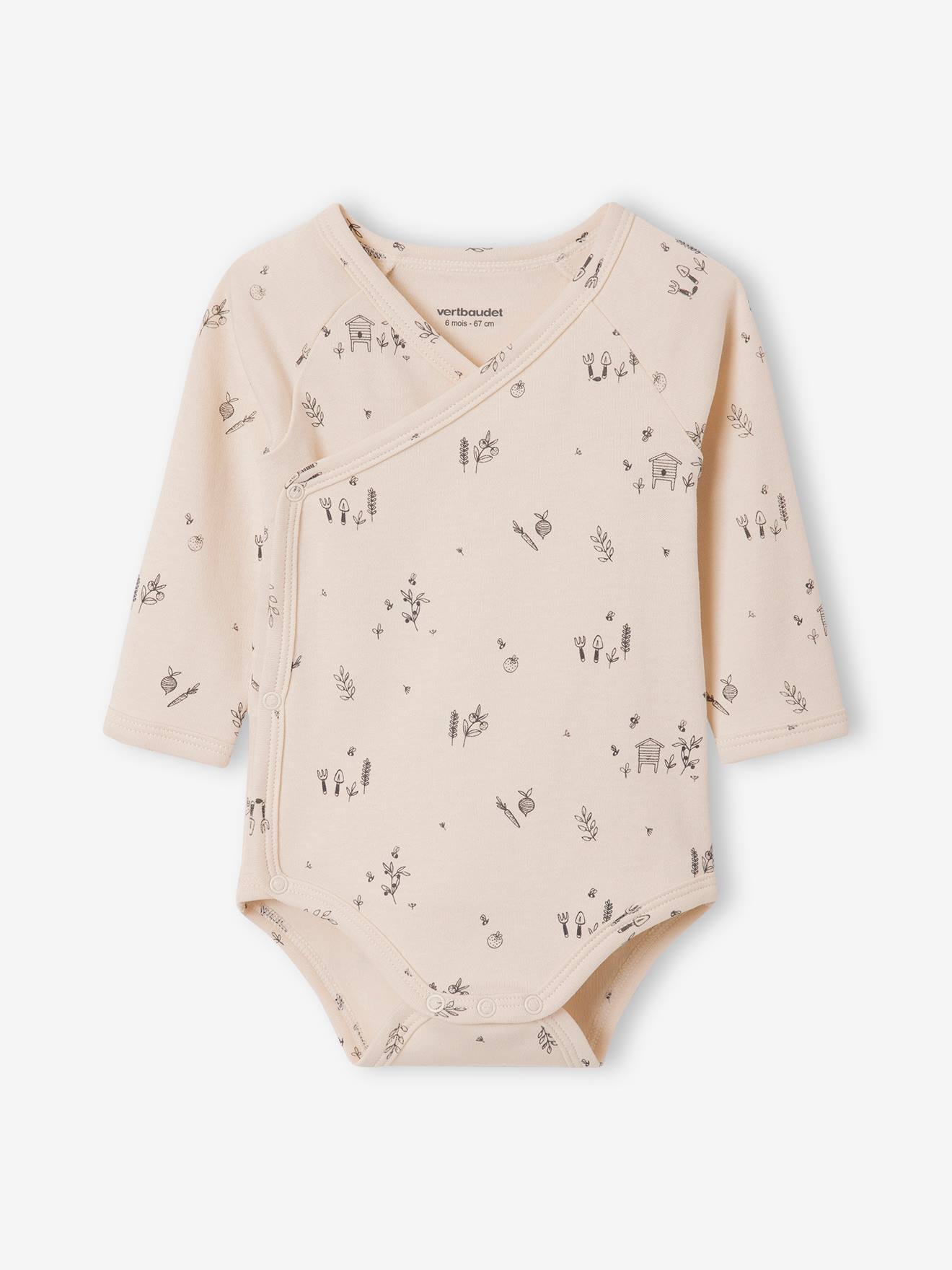 Vertbaudet 2er-Pack Baby Wickelbodys, lange Ärmel Oeko-Tex - graublau